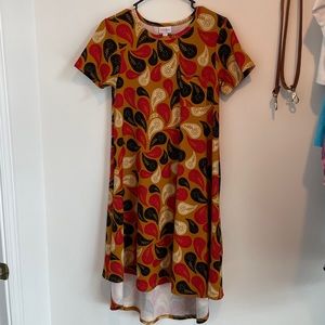 LuLaRoe Carly Dress XXS Fall Pattern